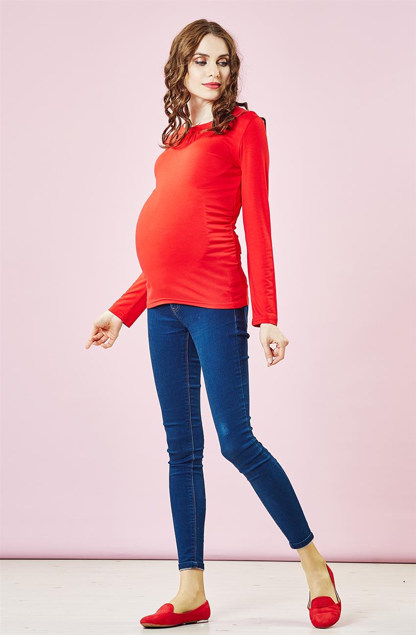 Hamile Kırmızı Bluz 4515Y17-34