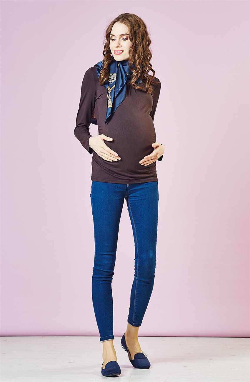Maternity Blouse-Brown 4515Y17-68