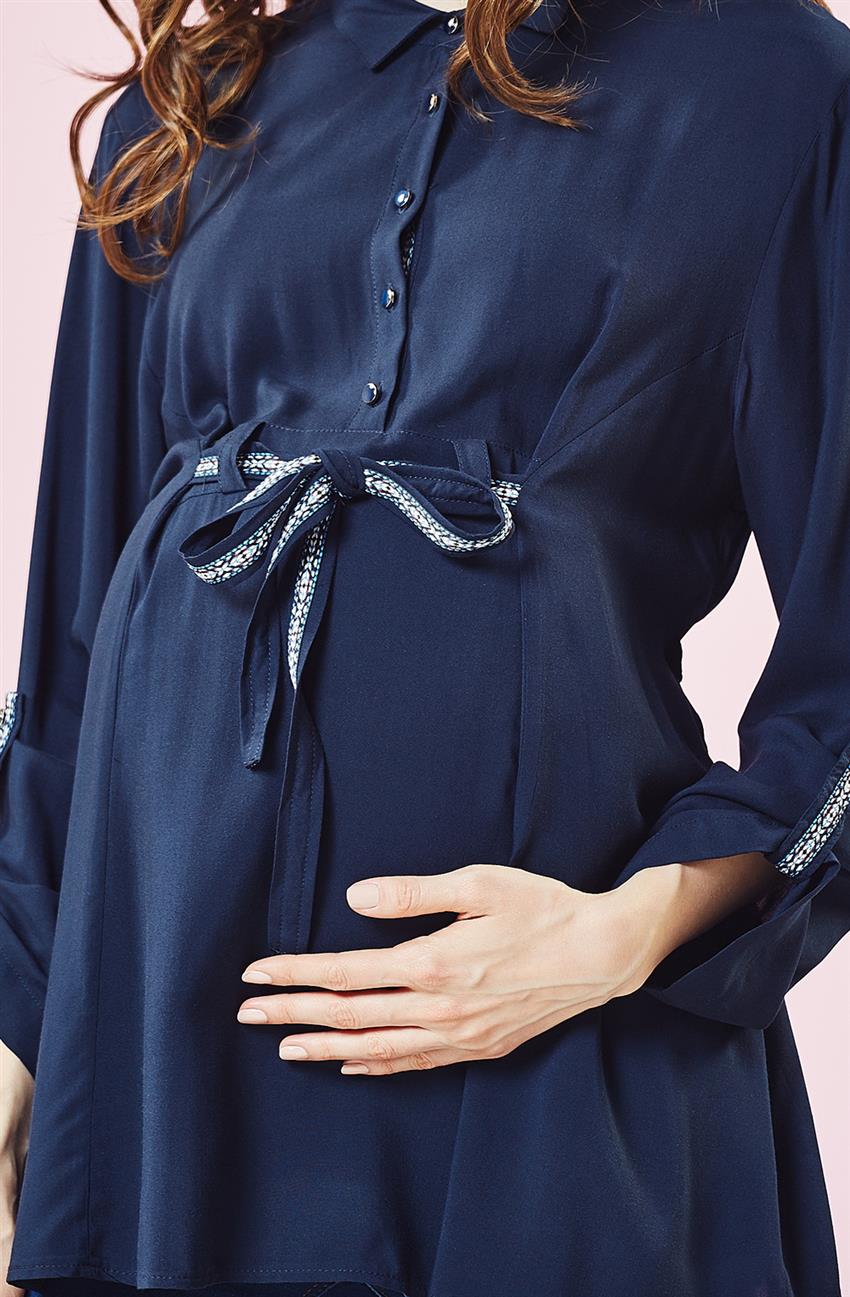 Maternity Blouse-Navy Blue 41417Y17-17