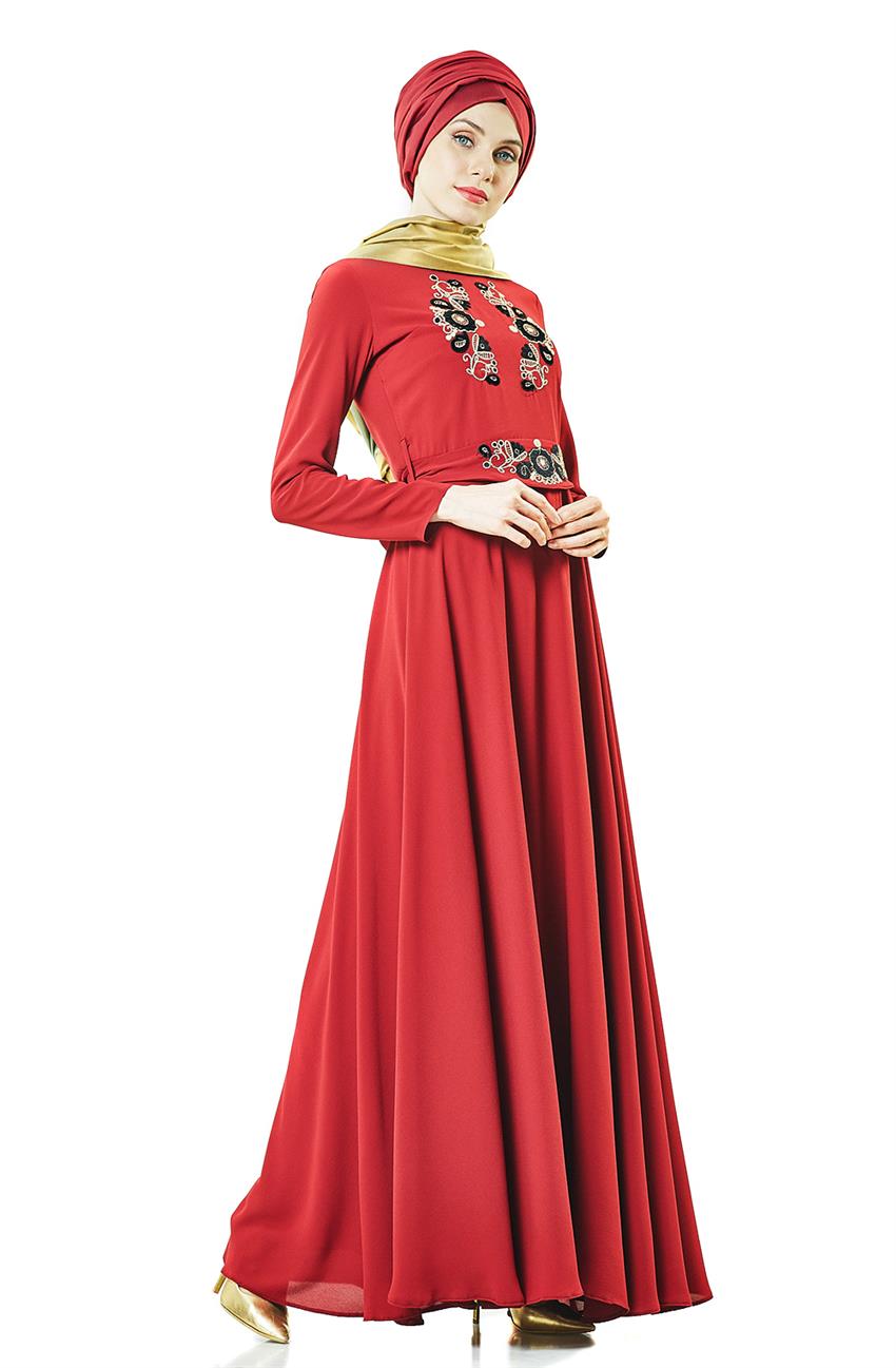Abiye Kırmızı Elbise 2627-34