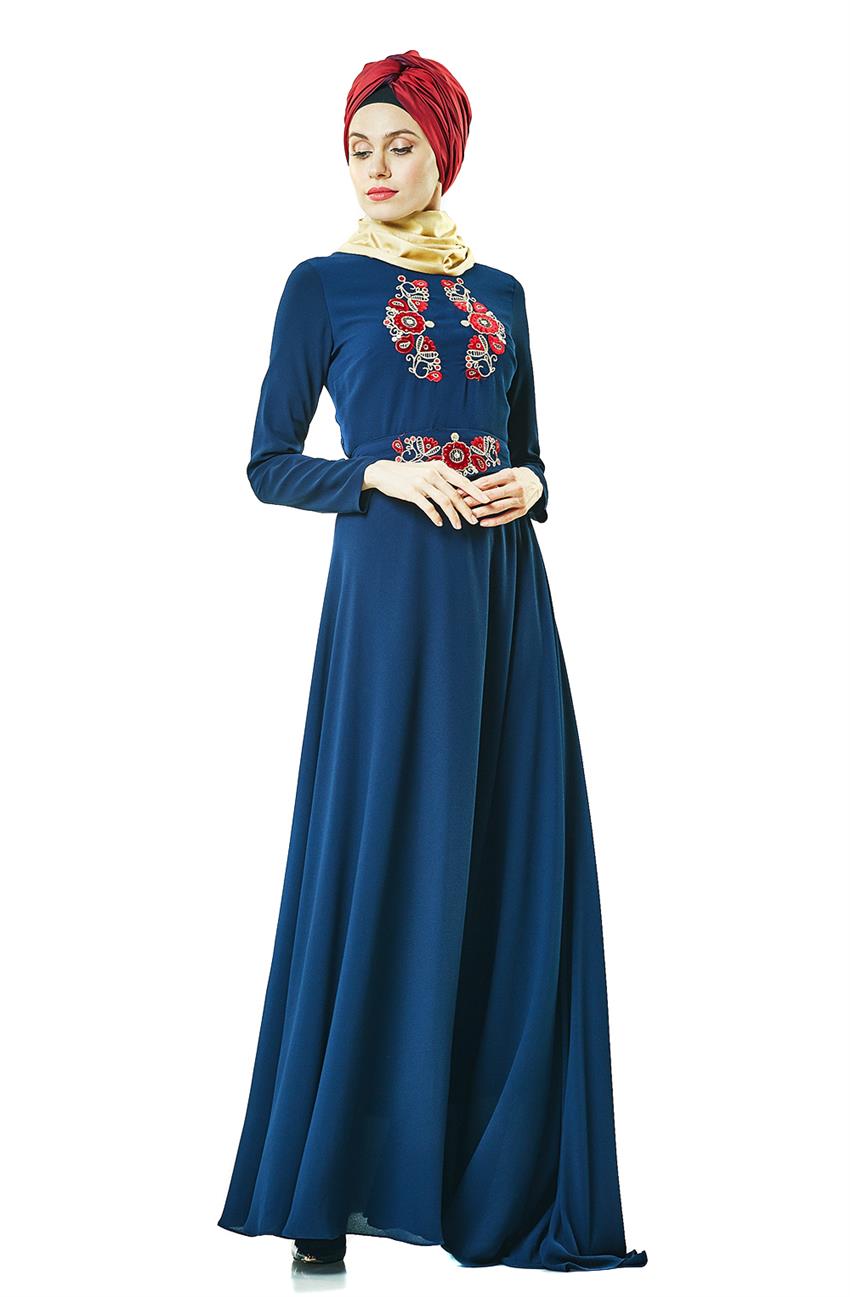 Evening Dress Dress-Navy Blue 2627-17