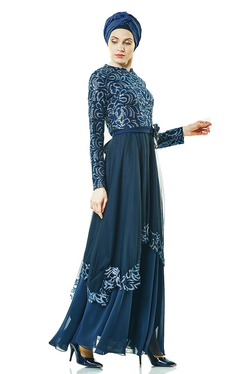 Evening Dress Dress-Navy Blue 2664-17
