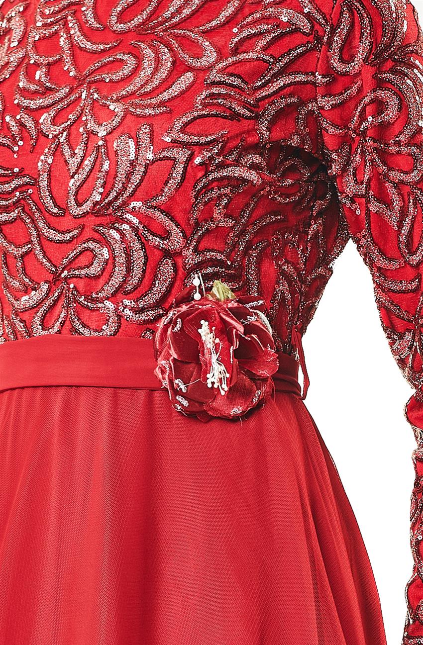 Evening Dress Dress-Red 2664-34