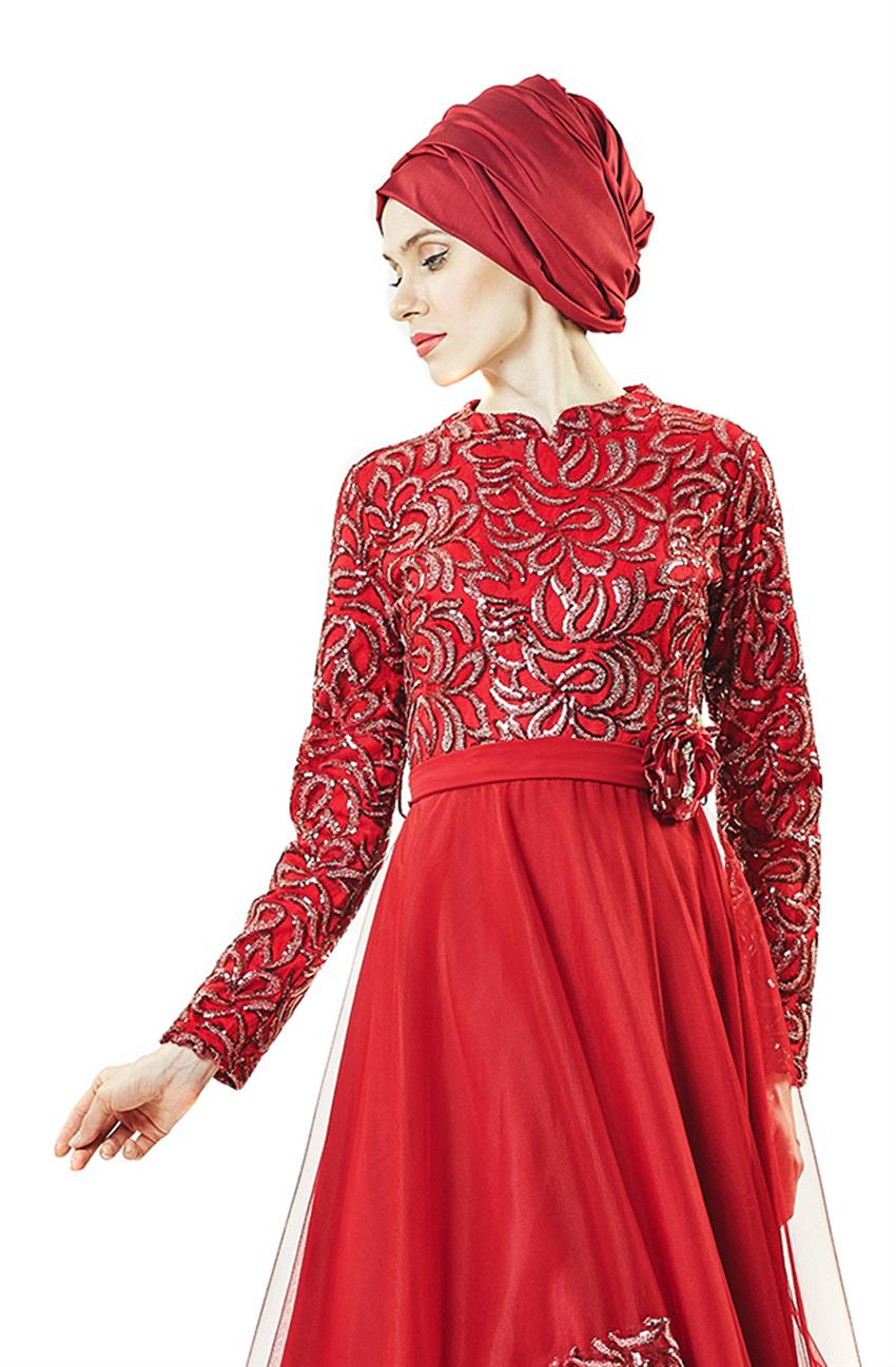 Evening Dress Dress-Red 2664-34