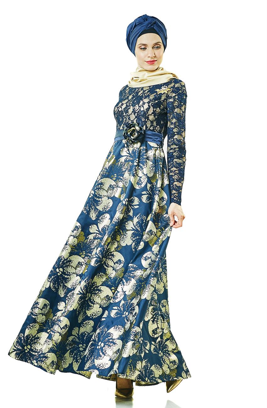 Evening Dress Dress-Navy Blue 2698-17