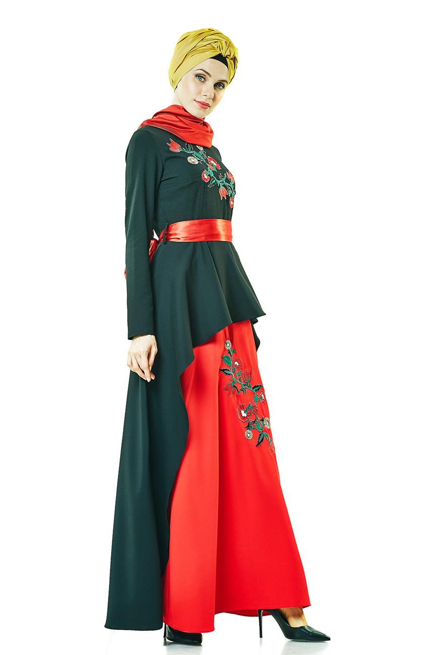 فستان سهرة فستان-أسود أحمر ar-2729-0134