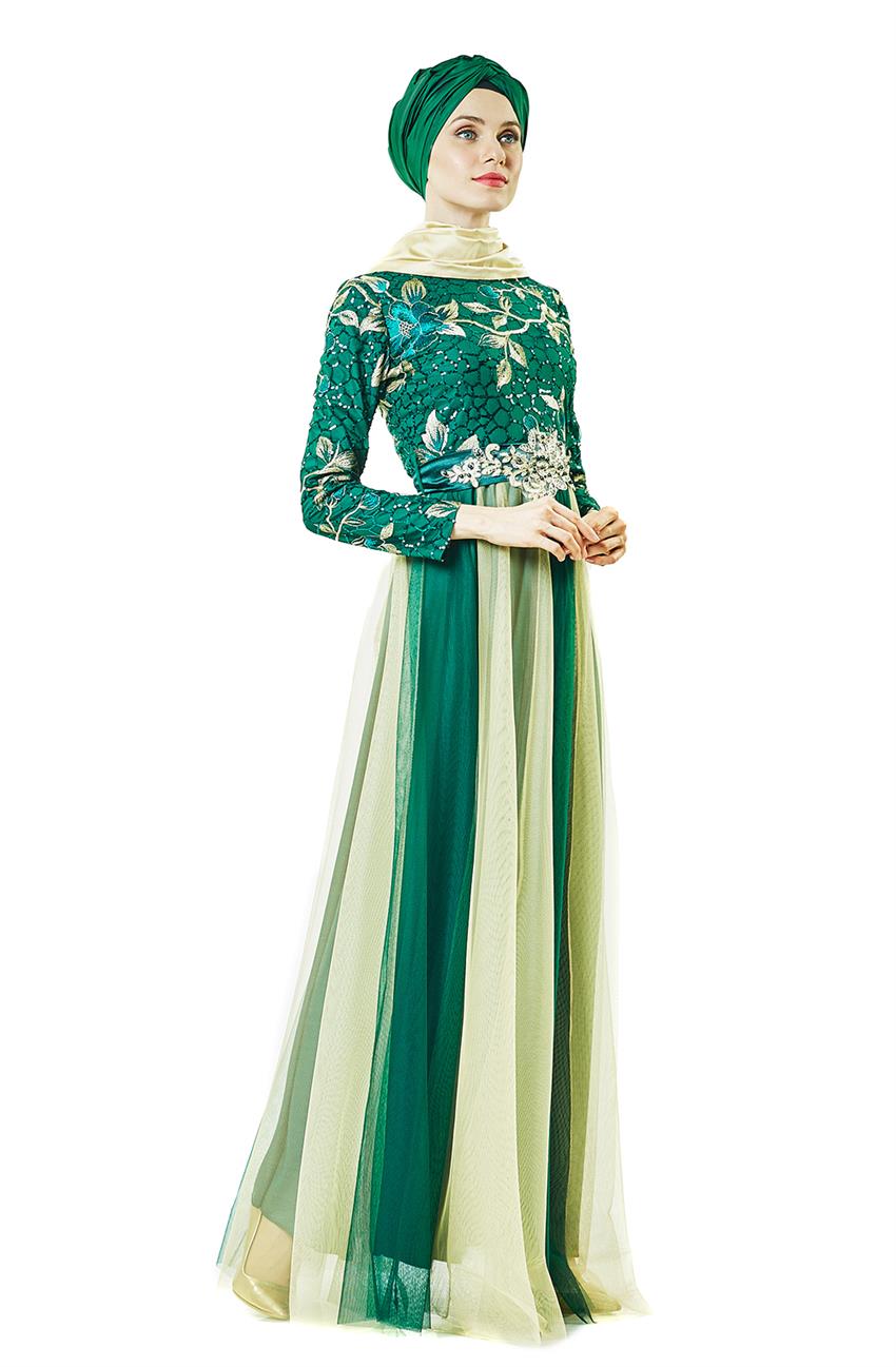 Evening Dress Dress-Green 2764-21