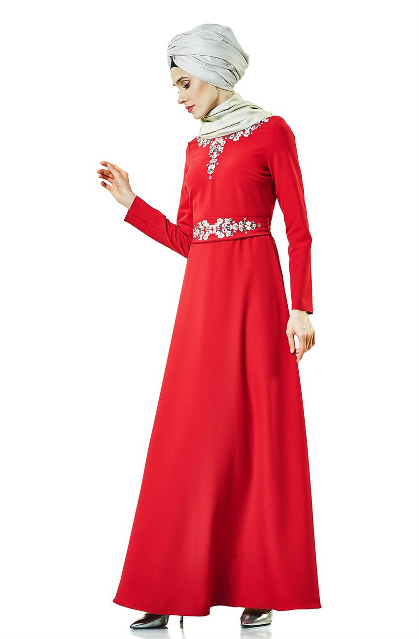 Abiye Kırmızı Elbise 2770-34