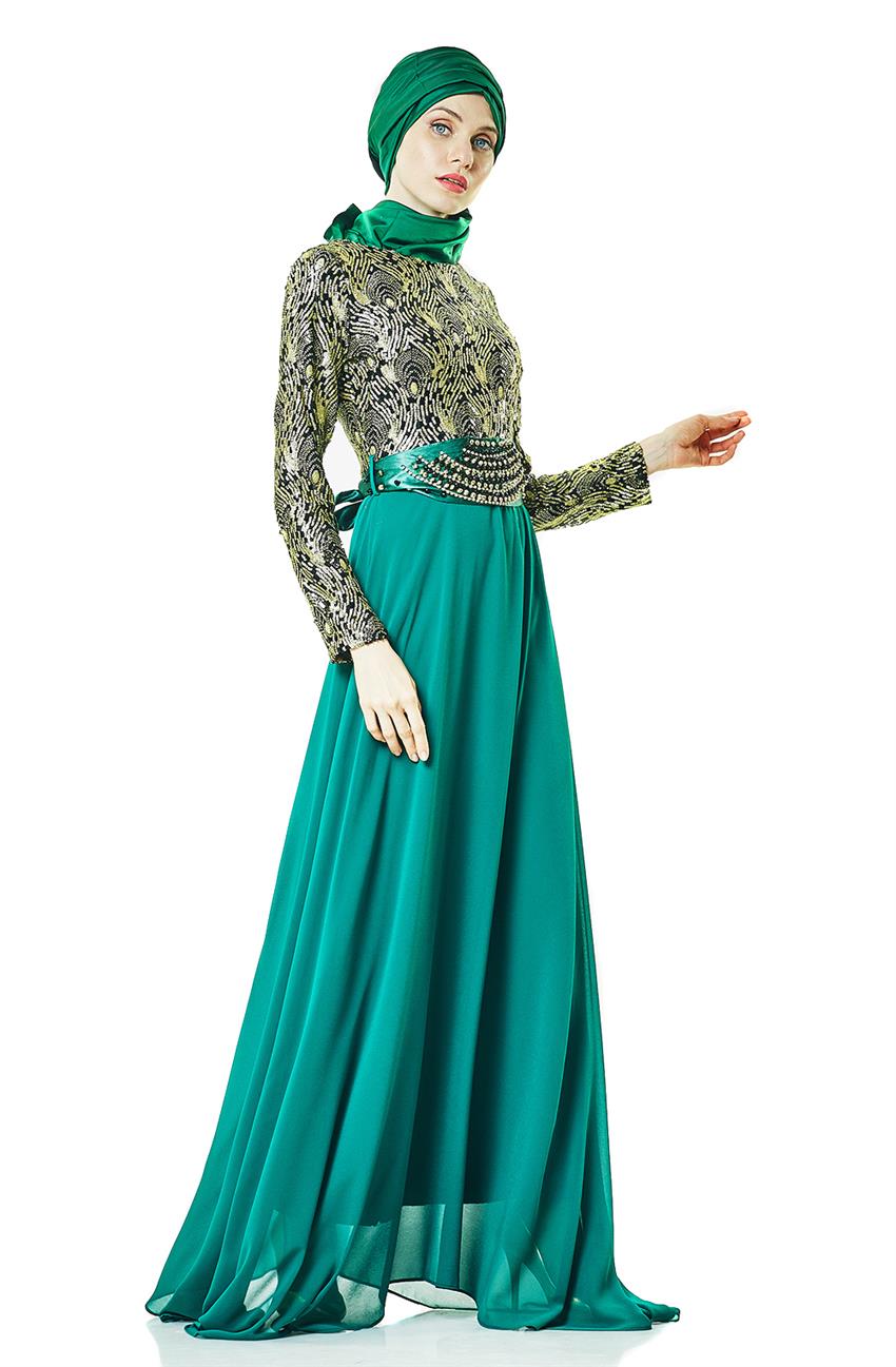 Evening Dress Dress-Green 3228-21