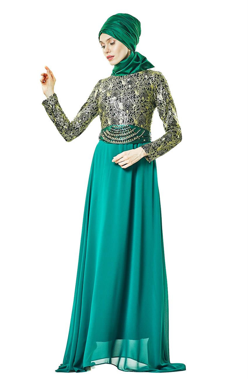 Evening Dress Dress-Green 3228-21