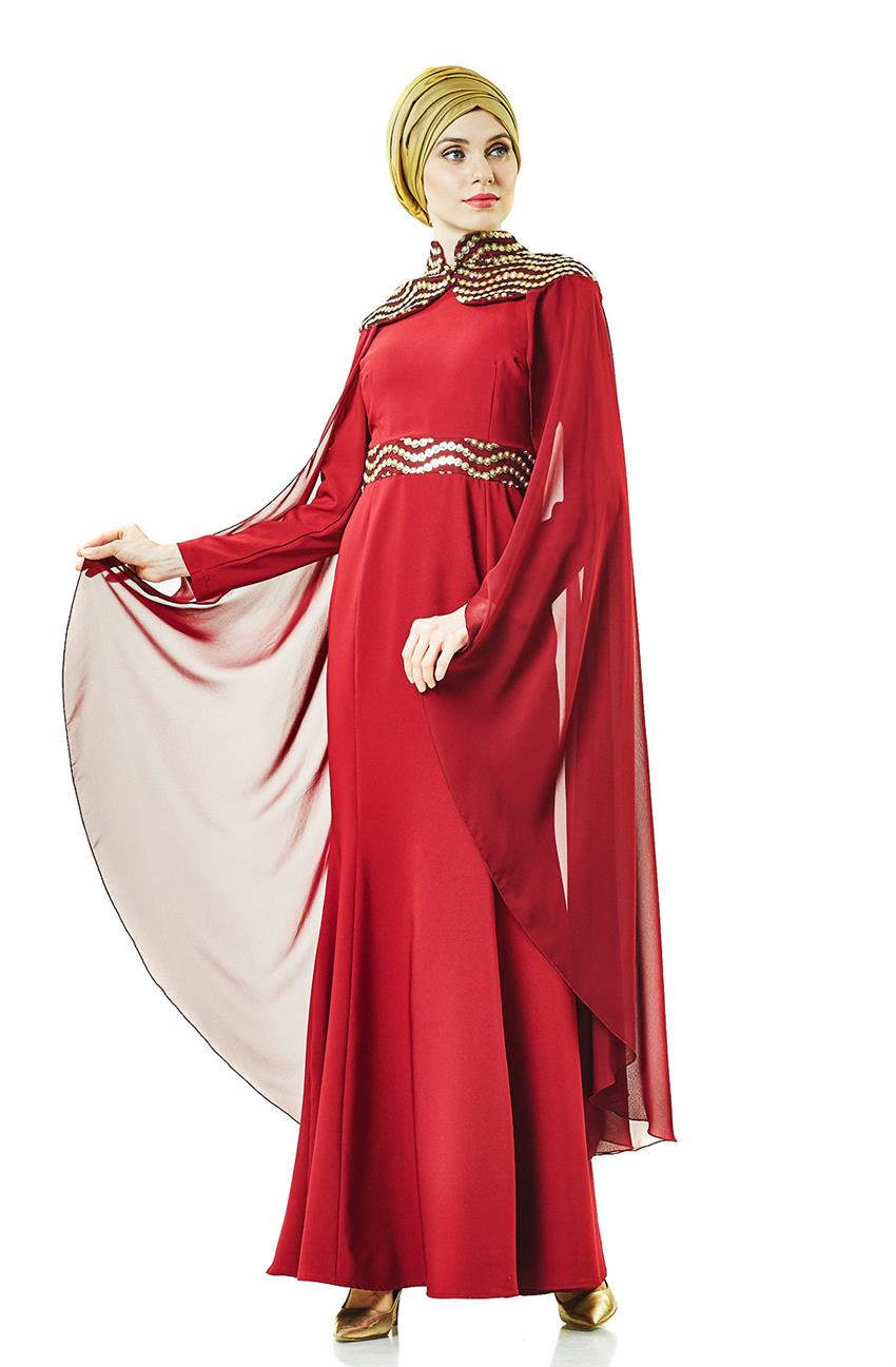 Abiye Kırmızı Elbise 6361-34