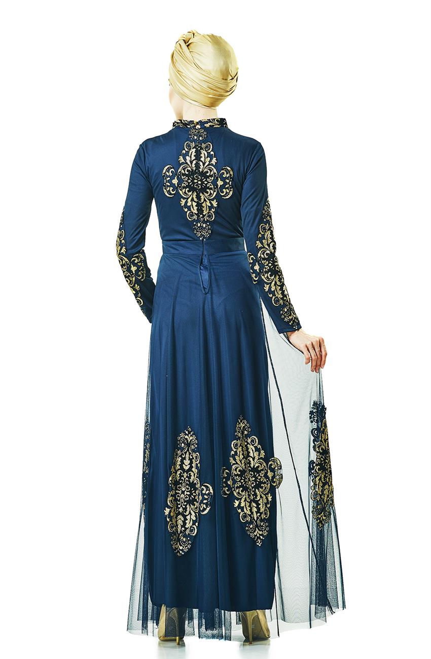 Evening Dress Dress-Navy Blue 6387-17