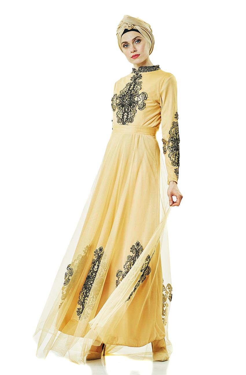 فستان سهرة فستان-لون البودرة ar-6387-41