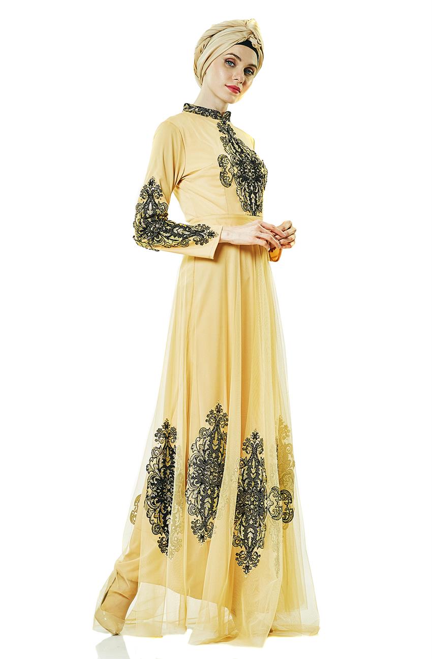 فستان سهرة فستان-لون البودرة ar-6387-41