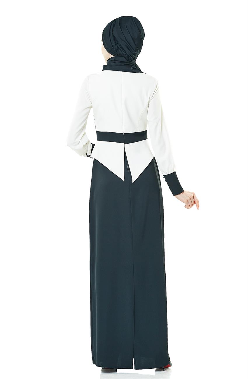 فستان سهرة فستان-أسود أبيض ar-2044-0152
