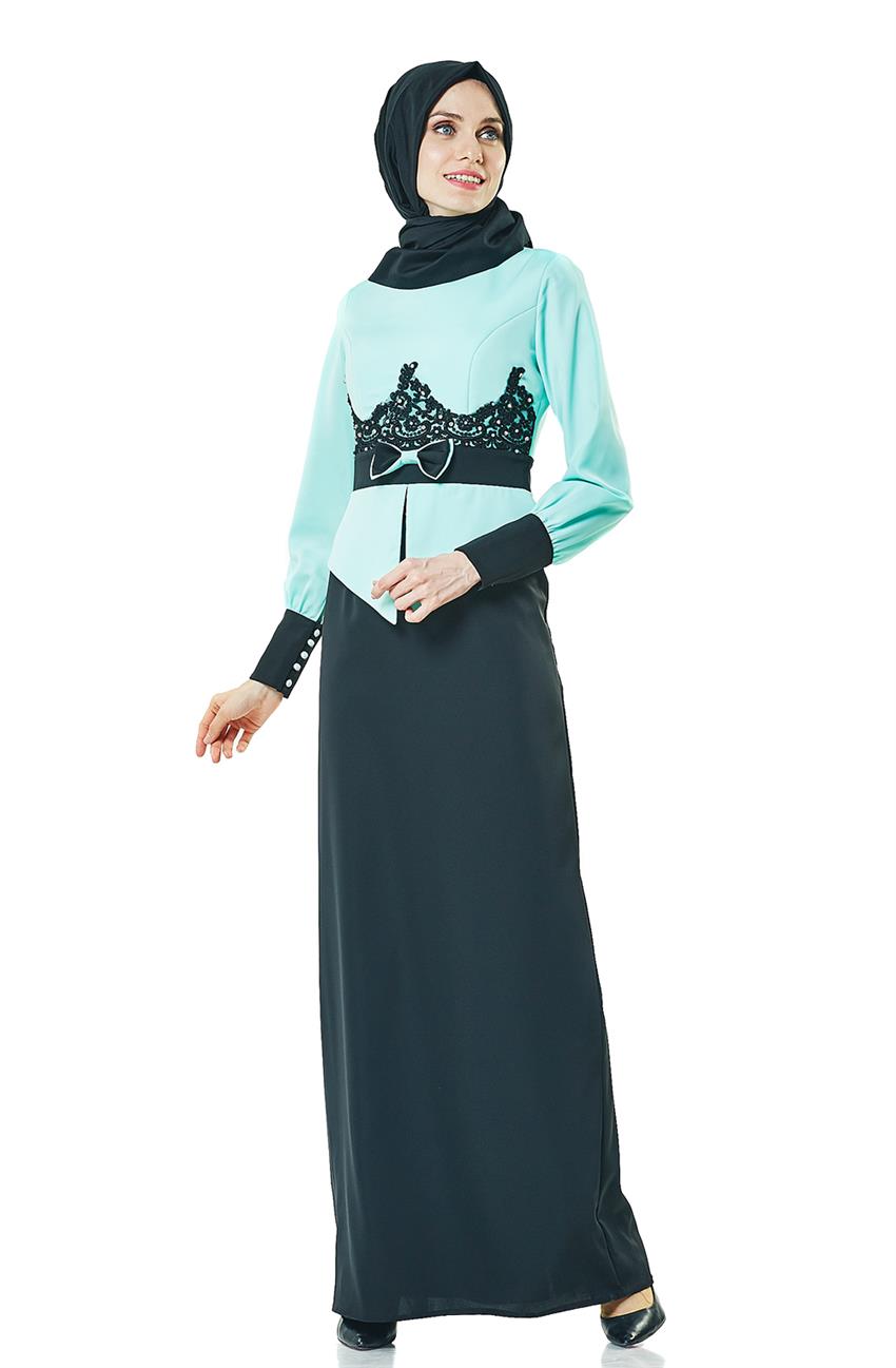 فستان سهرة فستان-أسود أخضر ar-2044-0169