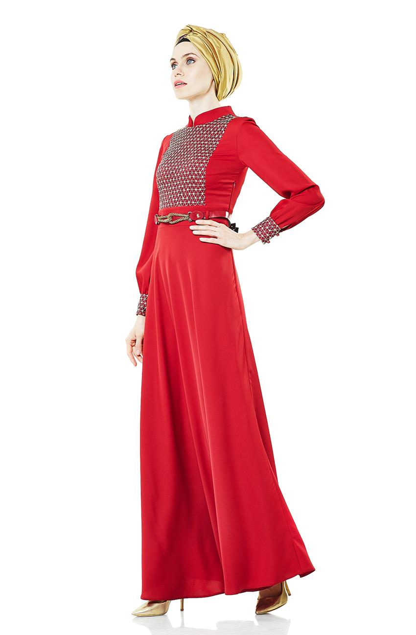 Evening Dress Dress-Claret Red 2113-67