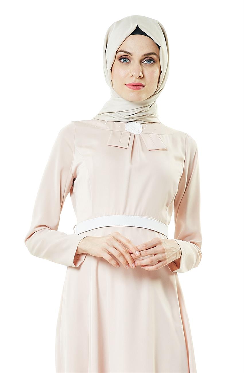 Tuğba فستان-لون البودرة D7129-17
