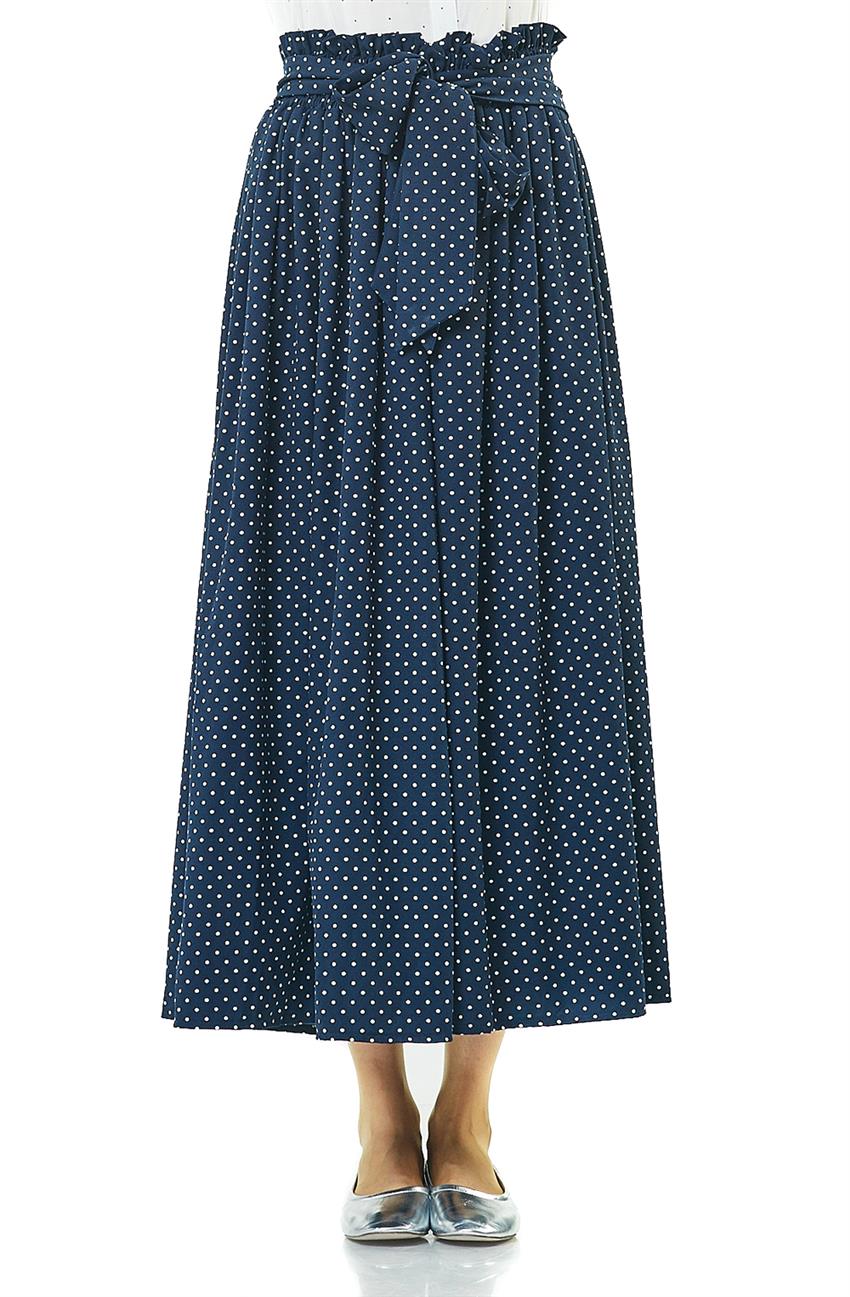 Skirt-Navy Blue 1802-08