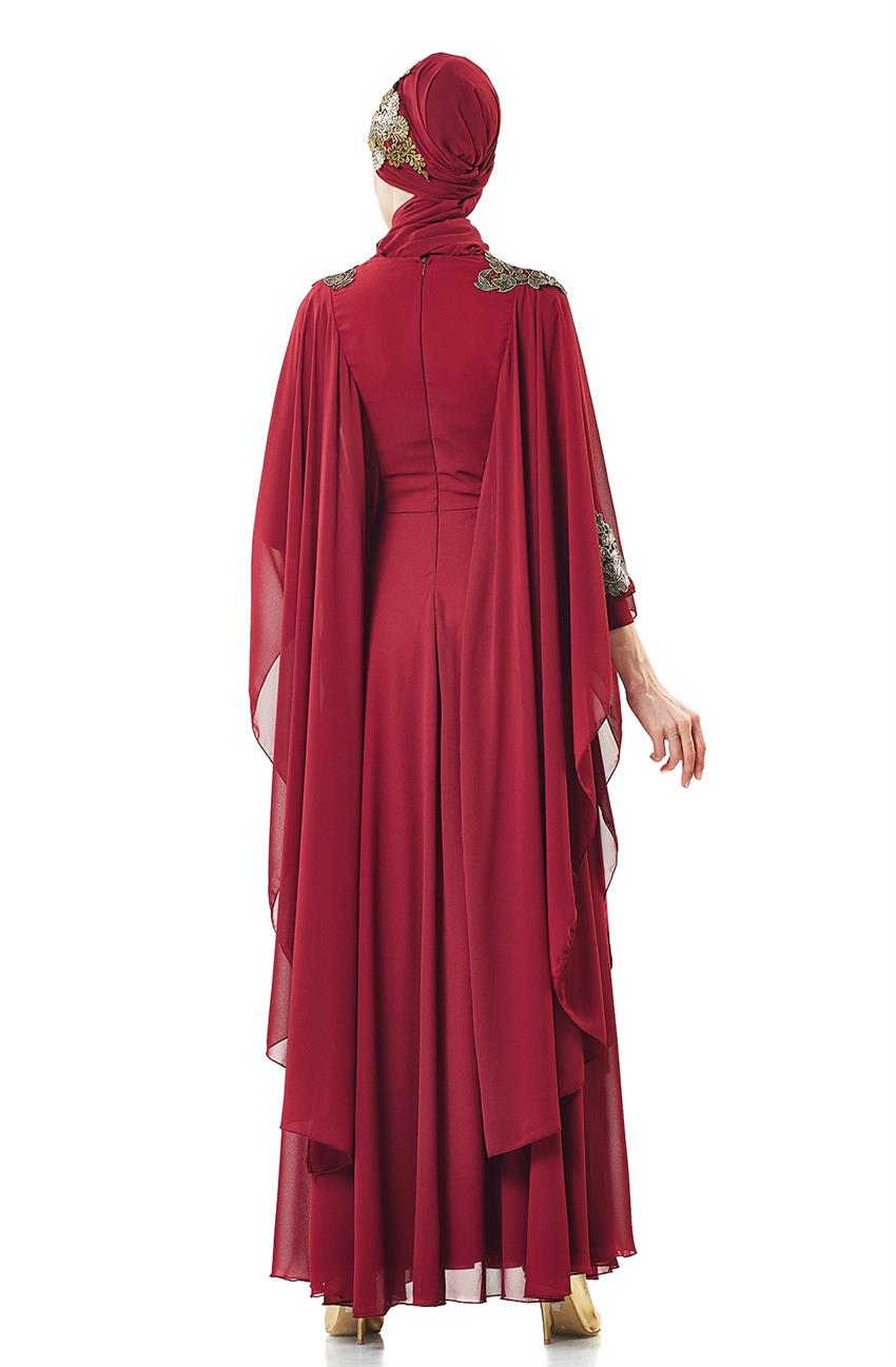 Evening Dress Dress-Claret Red 3014-67
