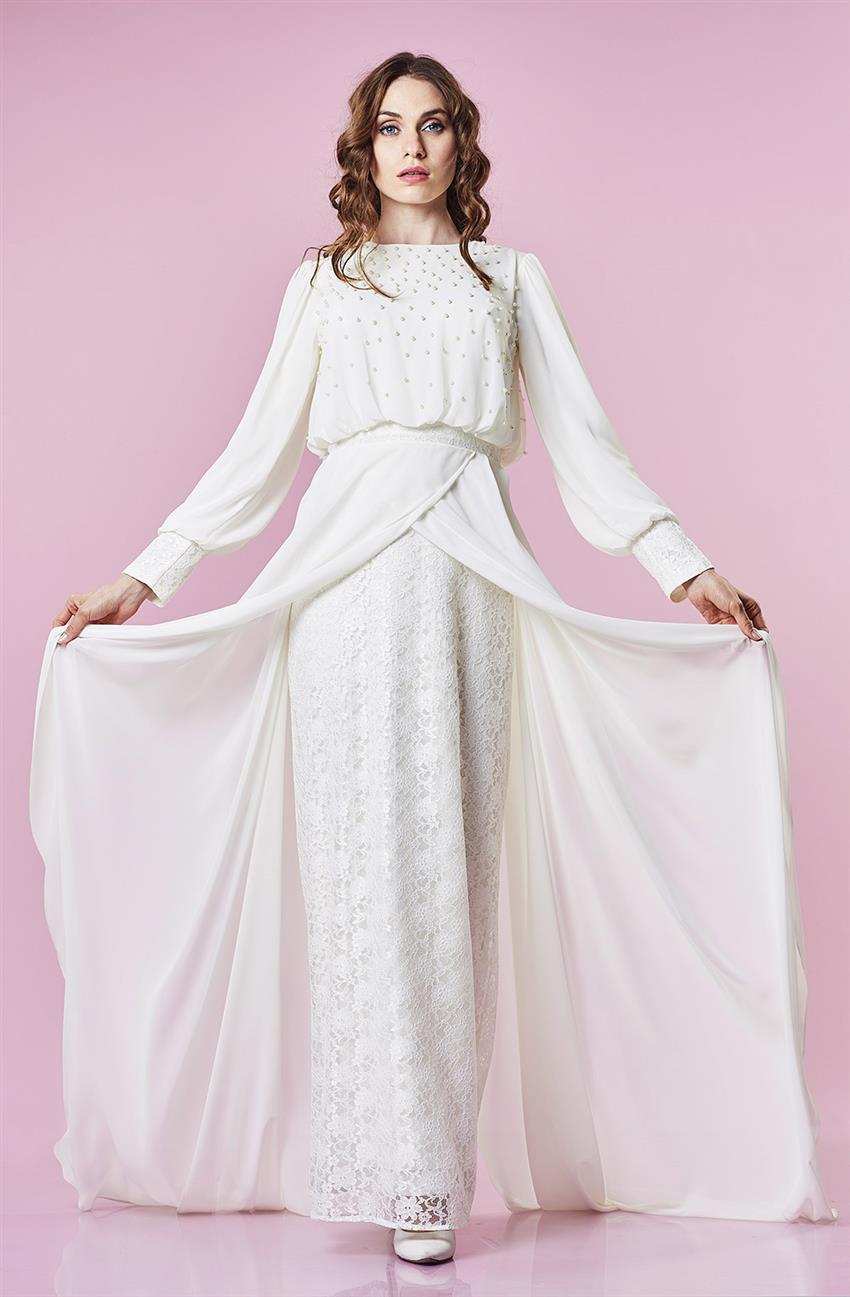 Evening Dress Dress-White DS1011-02