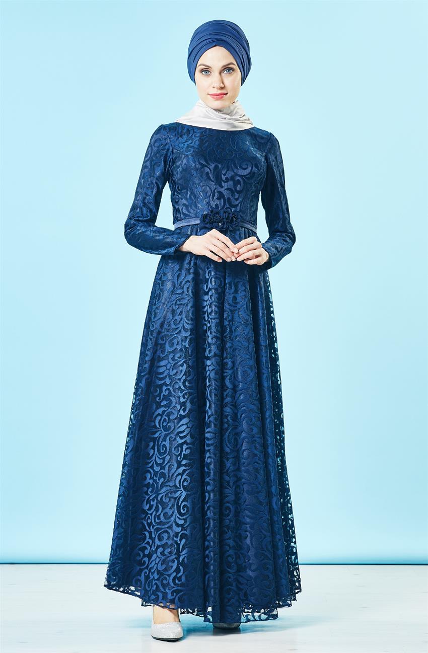 Evening Dress Dress-Navy Blue DS1008-17