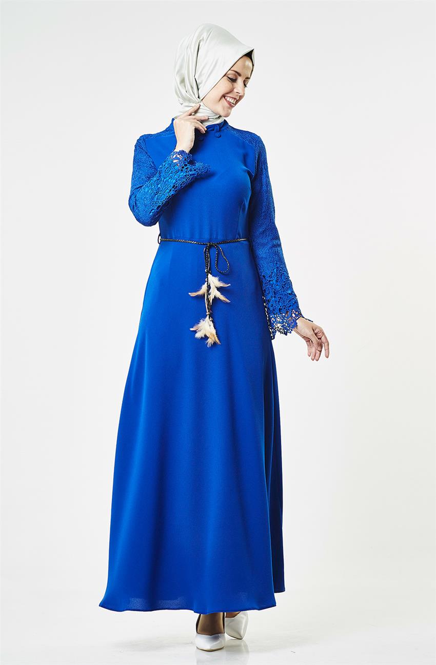 فستان-أزرق غامق H6585-74