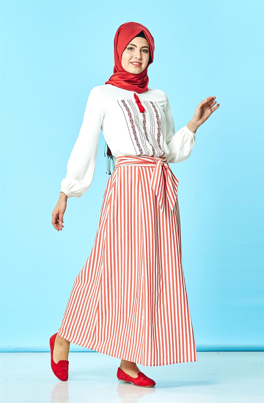 Skirt-Red Ka-B7-12061-19