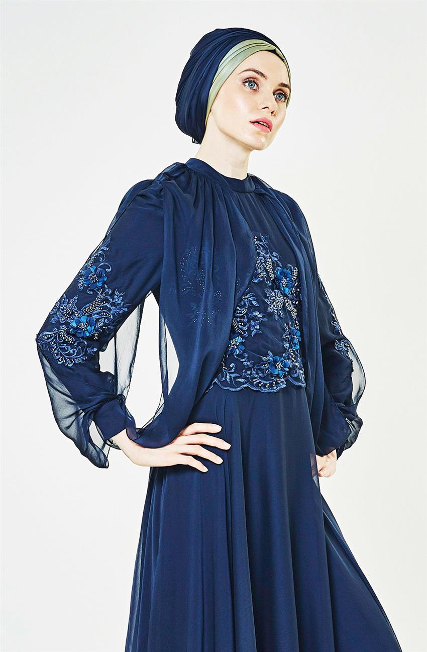 Evening Dress Dress-Navy Blue 1906-17