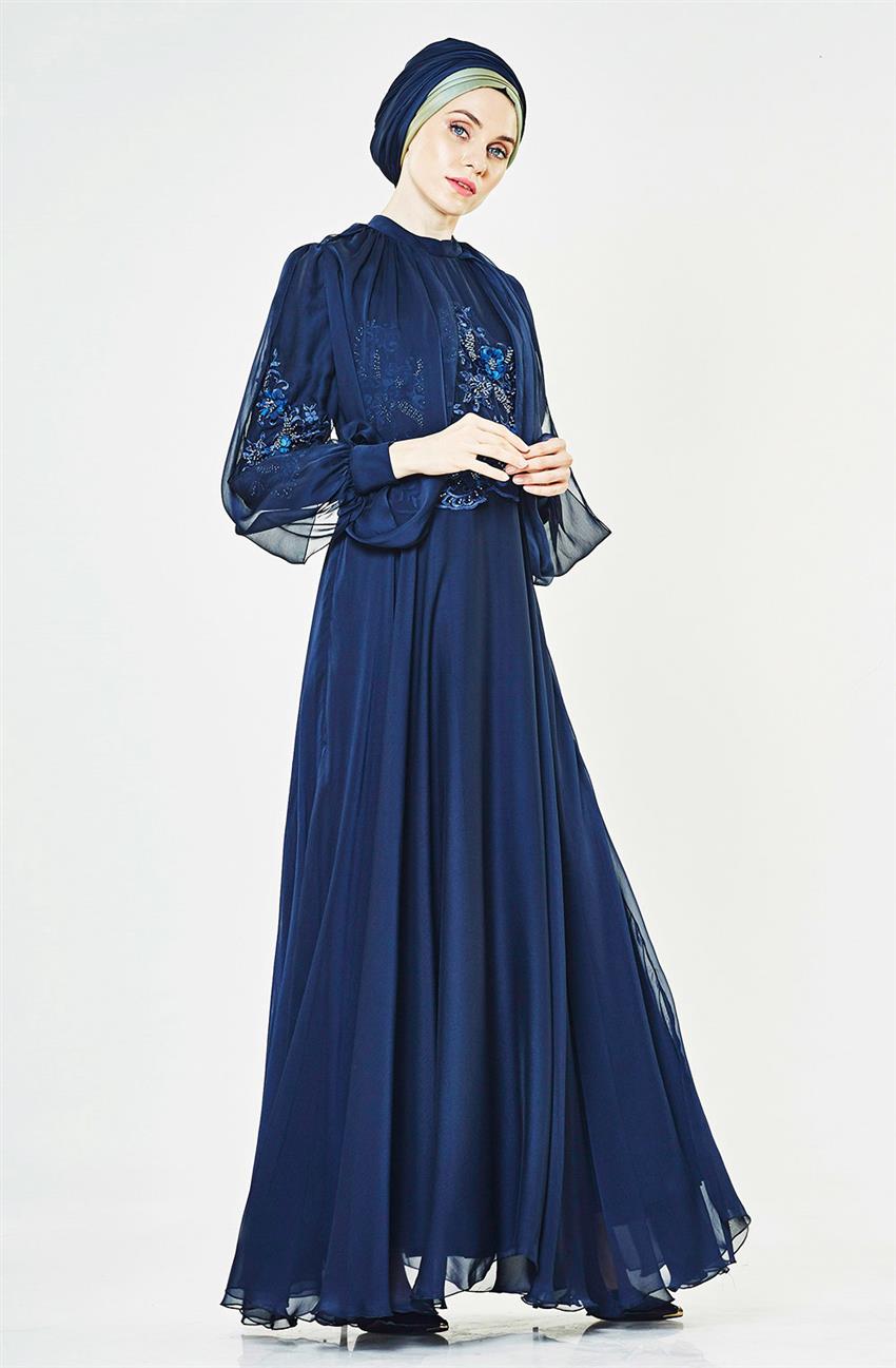 Evening Dress Dress-Navy Blue 1906-17