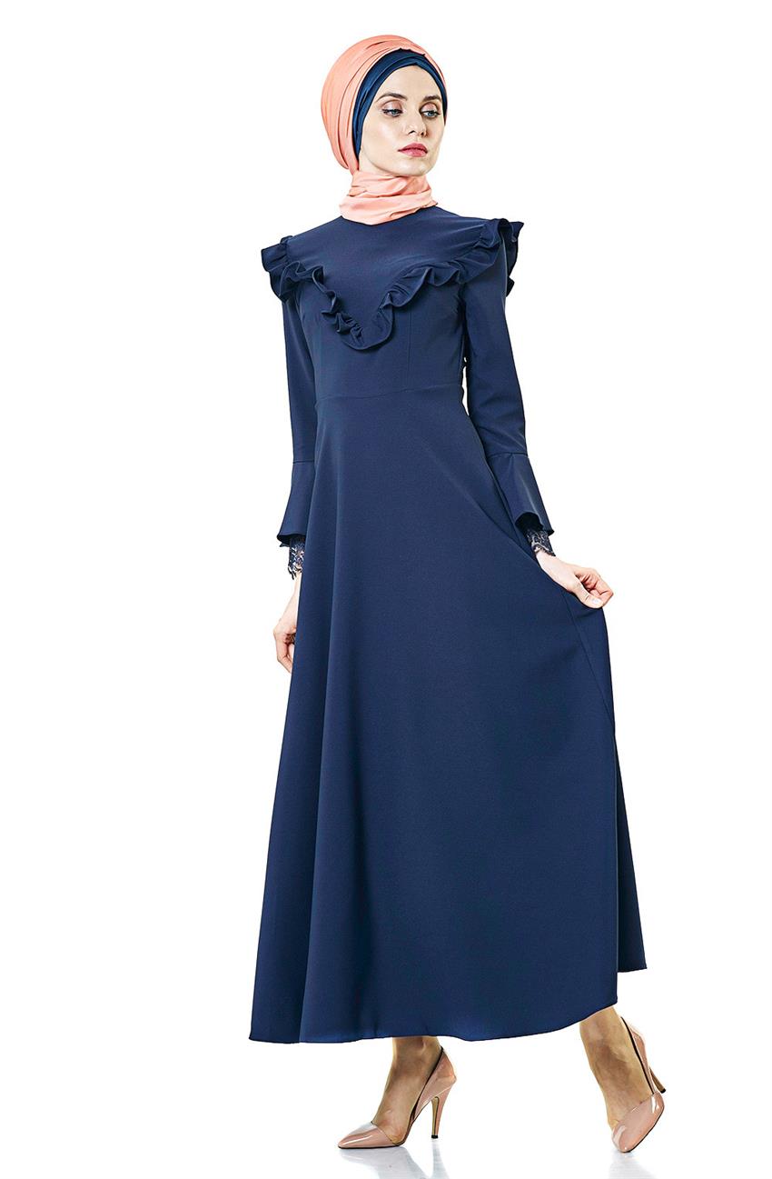 Lacivert Elbise 1842-17