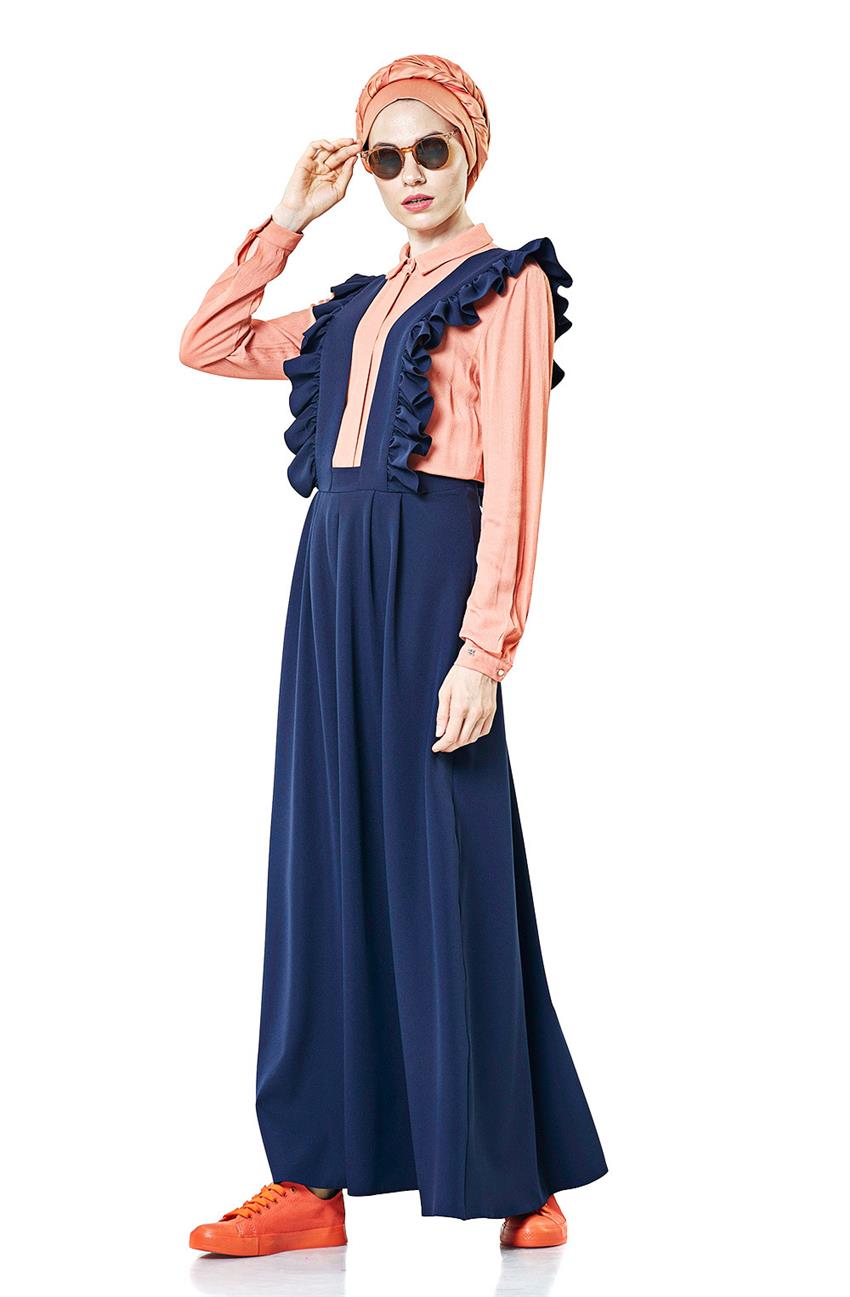 Askılı Jile Lacivert Elbise 1805-17