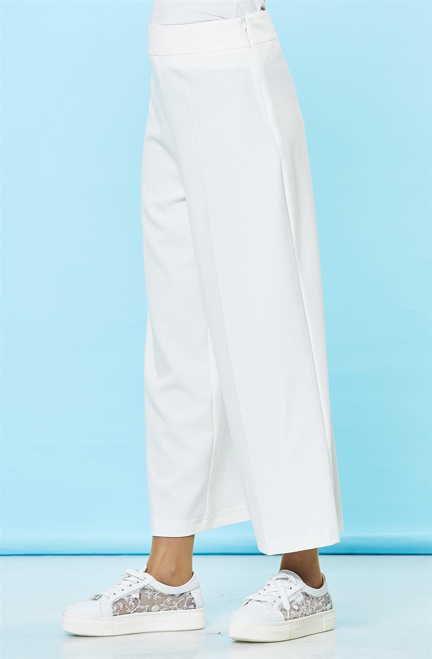 Bol Paça Beyaz Pantolon MS700-02