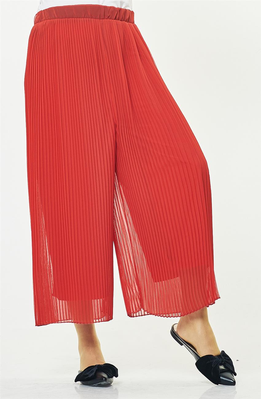 Pilisoley Detaylı Pantolon Kırmızı Etek MS8001-34