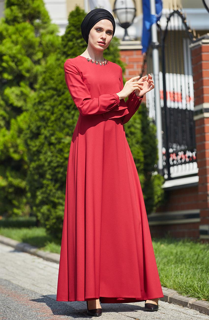 فستان سهرة فستان-أحمر PN8079-34