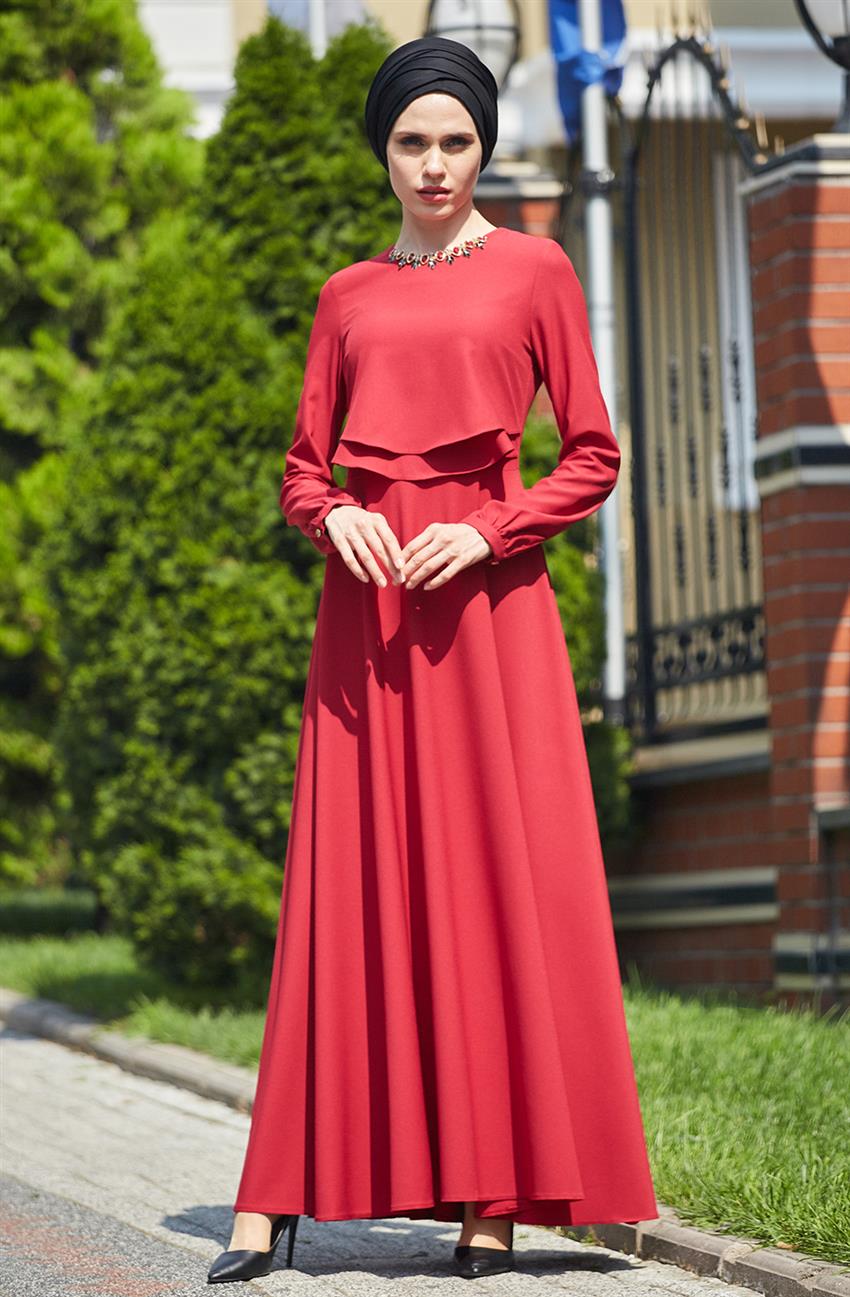 فستان سهرة فستان-أحمر PN8079-34