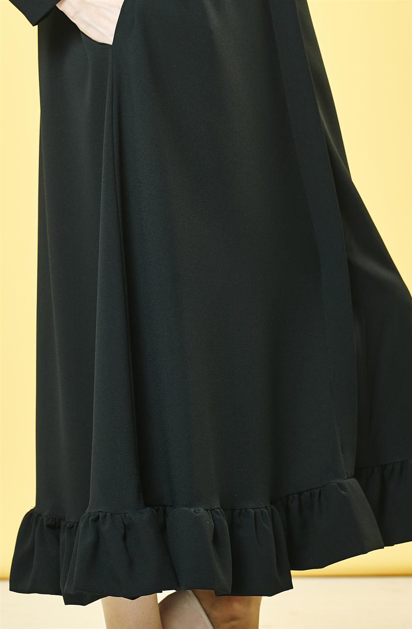 Papyon Detaylı Siyah Elbise BL7328-01