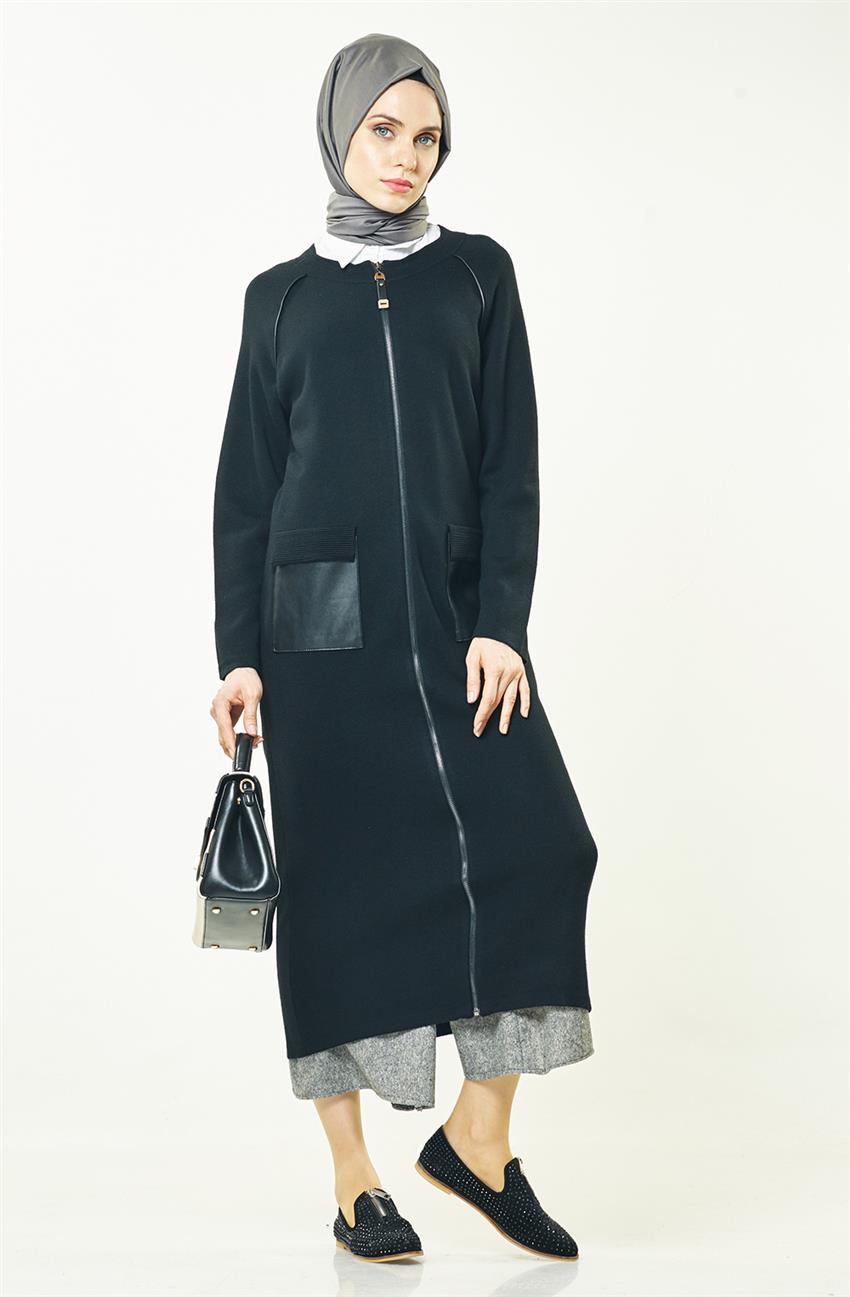 Knitwear Cardigan-Black KA-A6-TRK07-12