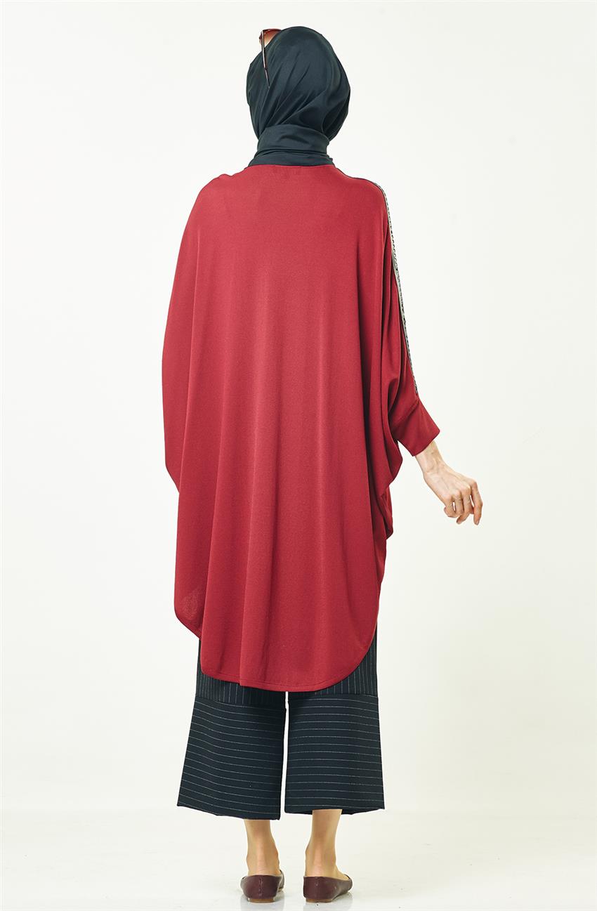 Knitwear Tunic-Claret Red KA-A6-TRK14-26