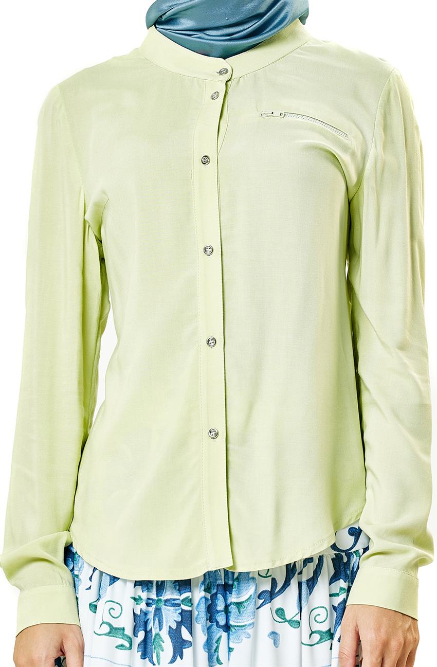 Cep Detaylı Gömlek-Fıstık Yeşili V1204-1-68