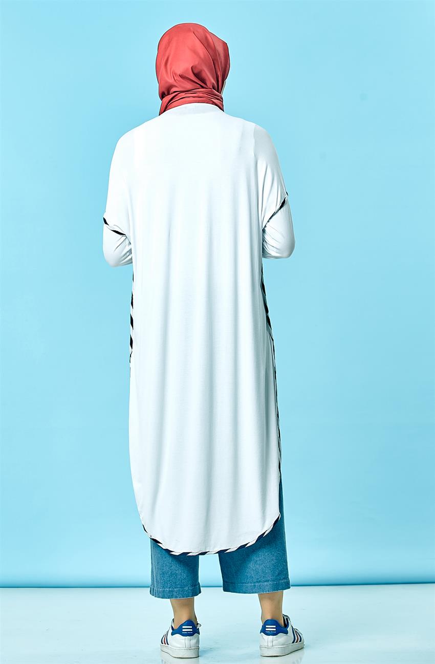 Nakışlı Beyaz Tunik 6YD5114-1432