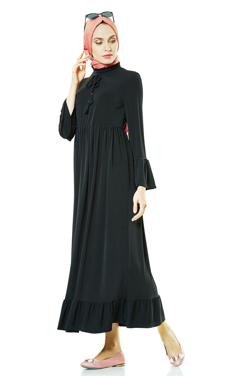 Pilise Siyah Elbise 1390-01