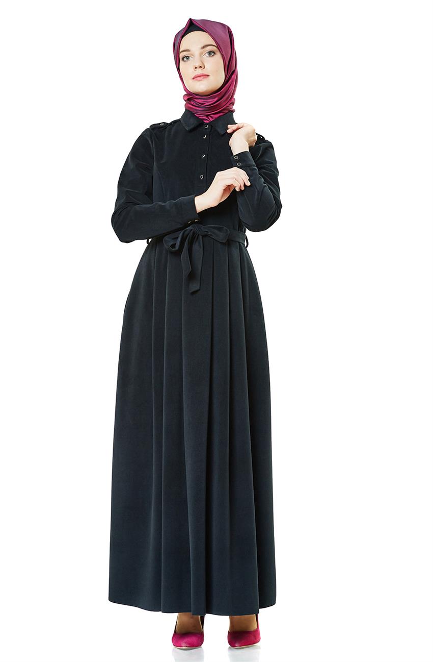 Süet Siyah Elbise Y1221-09