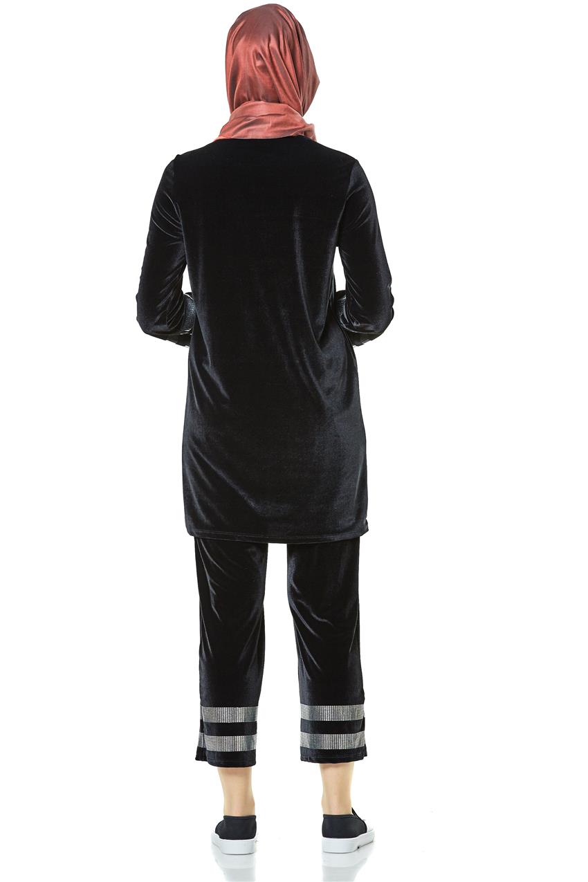 Pantolonlu İkili Siyah Takım 14807-01