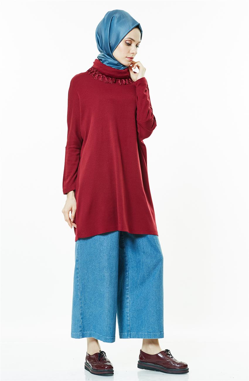Knitwear Tunic-Claret Red 14460-67