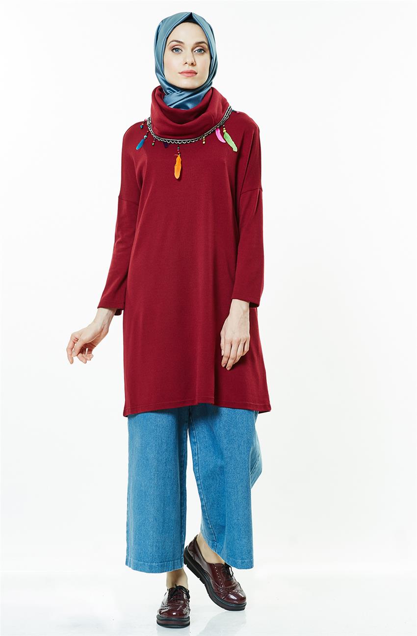 Knitwear Tunic-Claret Red 14646-67