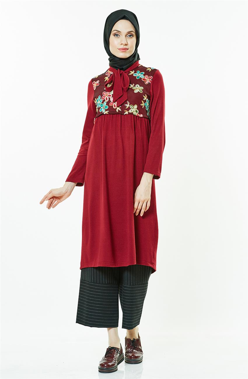 Knitwear Tunic-Claret Red 14876-67