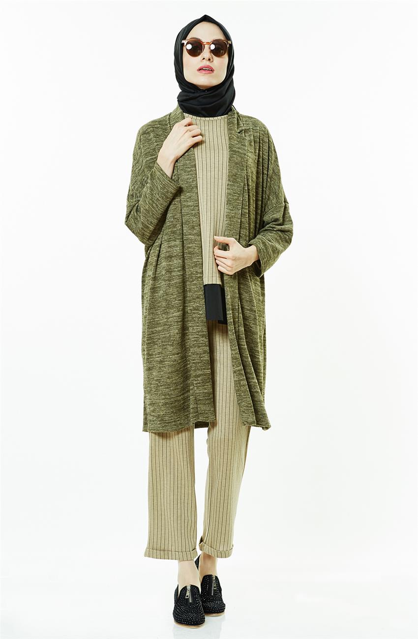 Knitwear Cardigan-Khaki 14974-27