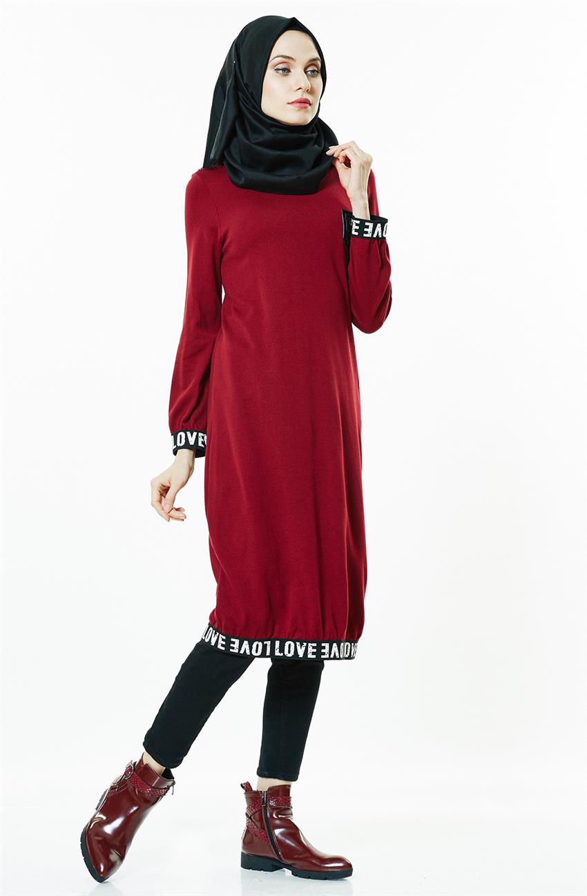 Knitwear Tunic-Claret Red 15051-67