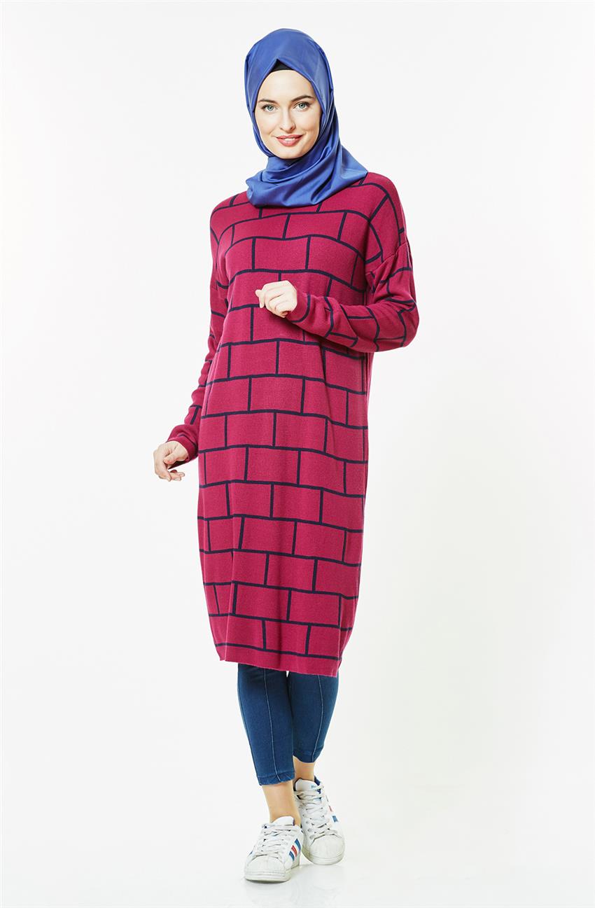 Pilise Knitwear Tunic-Fuchsia 15019-43